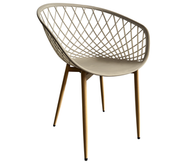 Καρέκλα Κήπου BALI Μπεζ/Φυσικό PP/Μέταλλο 62x42x82cm