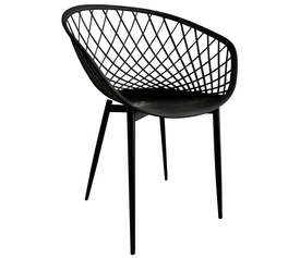 Καρέκλα Κήπου BALI Μαύρο PP/Μέταλλο 62x42x82cm