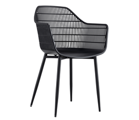 Πολυθρόνα Κήπου KOPHIPHI Μαύρο PP/Μέταλλο 53x58x86.5cm