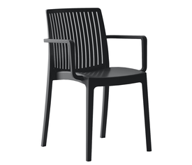 Πολυθρόνα Κήπου BARTS Μαύρο PP 53x55.2x82cm