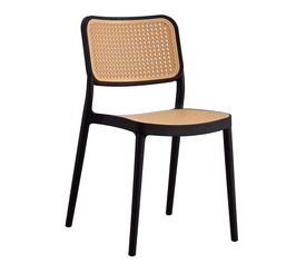 Καρέκλα Κήπου CAYMAN Μαύρο/Μπεζ PP 52.5x51x80cm