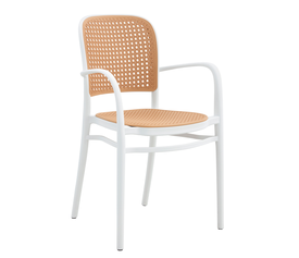 Πολυθρόνα Κήπου CANARY Λευκό/Μπεζ PP 55x52x86cm