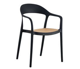 Πολυθρόνα Κήπου VITI-LEVU Μαύρο/Φυσικό PP 51.5x57x81cm