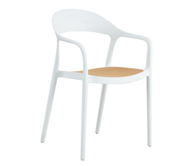 Πολυθρόνα Κήπου VITI-LEVU Λευκό/Φυσικό PP 51.5x57x81cm