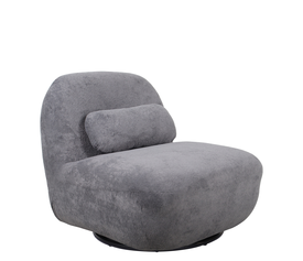 Πολυθρόνα Περιστρεφόμενη METIS Γκρι Ύφασμα 83x87x75cm
