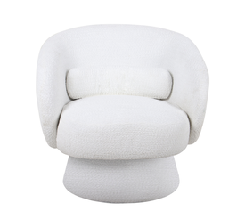 Πολυθρόνα Περιστρεφόμενη THEBE Λευκό Ύφασμα 77.5x74x78cm