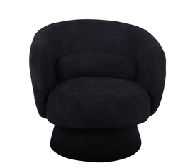 Πολυθρόνα Περιστρεφόμενη THEBE Μαύρο Ύφασμα 77.5x74x78cm