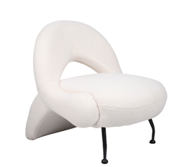 Πολυθρόνα PASIPHAE Μπεζ Ύφασμα/Μέταλλο/Ξύλο 80x86x80cm