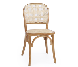 Καρέκλα Επαγγελματική Στοιβαζόμενη LYSITHEA Φυσικό Ξύλο/Rattan 45x42x86cm