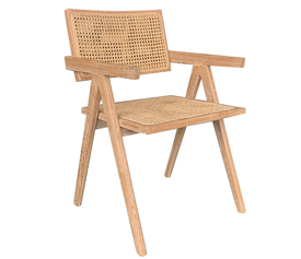 Καρέκλα Επαγγελματική  TITYUS Βελανιδιά Ξύλο/Rattan 46x44.5x80cm