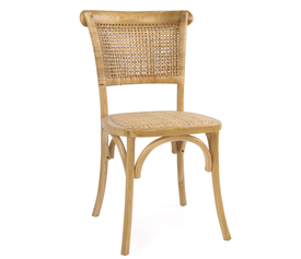 Καρέκλα Επαγγελματική ANANKE Φυσικό Ξύλο/Rattan 44x41x88cm