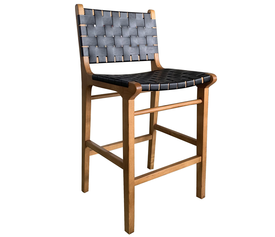 Καρέκλα Επαγγελματική OGYGIA Καρυδί/Μαύρο Ξύλο/Δέρμα 45x38x97cm