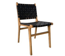 Καρέκλα Επαγγελματική RHEA Καρυδί/Μαύρο Ξύλο/Δέρμα 46x40x84cm