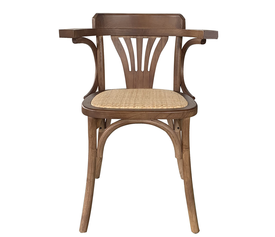 Καρέκλα Επαγγελματική HYPERION Καρυδί Ξύλο/Rattan 45x42x77cm