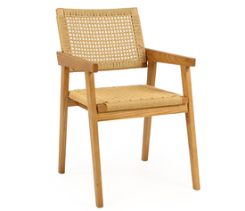 Καρέκλα Επαγγελματική HELIOS Φυσικό Ξύλο/Σχοινί 46x45x83