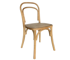 Καρέκλα Επαγγελματική LETO Φυσικό Ξύλο/Rattan 45x45x89cm