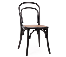 Καρέκλα Επαγγελματική LETO Μαύρο Ξύλο/Rattan 45x54x89cm