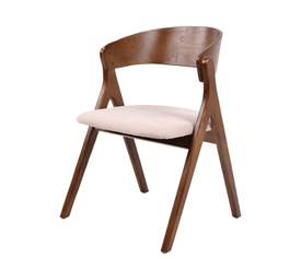 Καρέκλα Τραπεζαρίας LAODICE Καφέ/Καρυδί Ξύλο/Ύφασμα 52.5x56x83cm