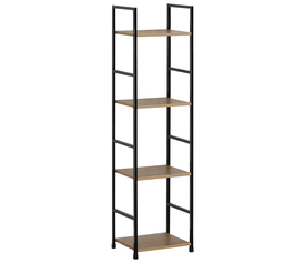 Ραφιέρα DARROW Με 4 Ράφια Δρυς/Μαύρο Μοριοσανίδα/Μέταλλο 29.1x23.5x112cm