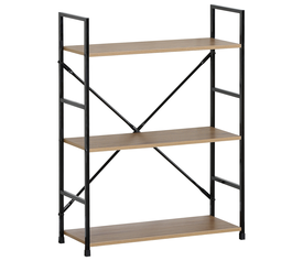 Ραφιέρα DARROW Με 3 Ράφια Δρυς/Μαύρο Μοριοσανίδα/Μέταλλο 58.6x23.5x80cm