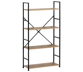 Ραφιέρα DARROW Με 4 Ράφια Δρυς/Μαύρο Μοριοσανίδα/Μέταλλο 58.6x23.5x112cm