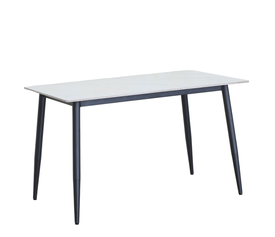 Τραπέζι Τραπεζαρίας VENSHIRE Λευκό Μάρμαρο/Μαύρο Κεραμικό/Μέταλλο 121x72x73cm