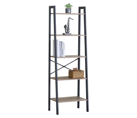 Ραφιέρα TARNOX Με 5 Ράφια Δρυς/Μαύρο MDF/Μέταλλο 56x37.8x172.2cm