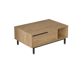 Τραπεζάκι Σαλονιού HUTTON Φυσικό Μοριοσανίδα/Μέταλλο 60x90x37.6cm