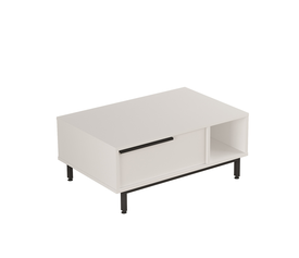 Τραπεζάκι Σαλονιού HUTTON Λευκό Μοριοσανίδα/Μέταλλο 60x90x37.6cm