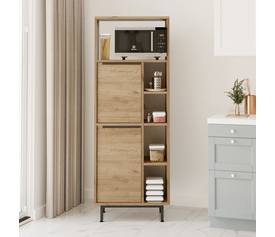 Ντουλάπι Τροφίμων LIZARD Φυσικό Μοριοσανίδα/Μέταλλο 60x35.5x161.6cm