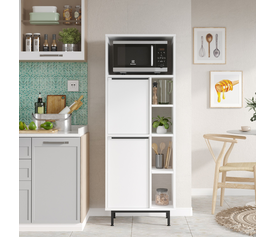 Ντουλάπι Τροφίμων LIZARD Λευκό Μοριοσανίδα/Μέταλλο 60x35.5x161.6cm