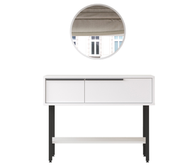 Κονσόλα NORFOLK Λευκό/Μαύρο Μοριοσανίδα/Μέταλλο/Γυαλί 29.5x100x76cm