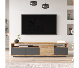Έπιπλο Τηλεόρασης ESSEX Πεύκο/Ανθρακί Μοριοσανίδα 180x44.8x44.6cm
