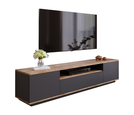 Έπιπλο Τηλεόρασης CHILHAM Φυσικό/Ανθρακί Μοριοσανίδα 180x44.5x44.6cm