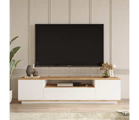 Έπιπλο Τηλεόρασης CHILHAM Φυσικό/Λευκό Μοριοσανίδα 180x44.5x44.6cm