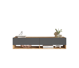 Έπιπλο Τηλεόρασης SOLVA Πεύκο/Ανθρακί Μοριοσανίδα 140x31.6x29.6cm