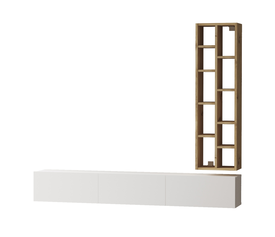 Σύνθετο BROMLEY Λευκό/Καφέ Μοριοσανίδα 174.6x27.3x145cm