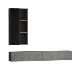 Σύνθετο ANERLEY Σκούρο Καφέ/Γκρι Με Εφέ Τσιμέντο Μοριοσανίδα 174.6x27.3x25cm/48.2x22x97.6cm