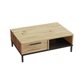 Τραπεζάκι Σαλονιού BALHAM Φυσικό/Μαύρο Μοριοσανίδα/Μέταλλο 90x60x31.5cm