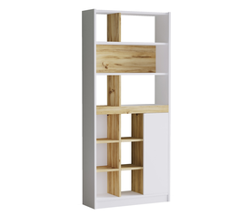 Βιβλιοθήκη BERRYLANDS Λευκό/Φυσικό Μοριοσανίδα 75.6x25x170cm