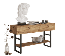 Κονσόλα BICKLEY Πεύκο/Μαύρο Μοριοσανίδα/Μέταλλο 139x75.7x43cm