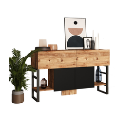 Κονσόλα BLACKFEN Πεύκο/Μαύρο Μοριοσανίδα/Μέταλλο 139x83.6x43cm