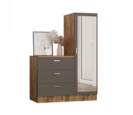 Τουαλέτα BLENDON Πεύκο/Ανθρακί Μοριοσανίδα/Γυαλί 60x47x72cm/40x47x140cm