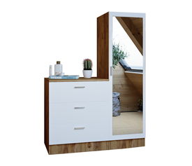 Τουαλέτα BLENDON Πεύκο/Λευκό Μοριοσανίδα/Γυαλί 60x47x72cm/40x47x140cm