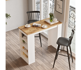 Τραπέζι Bar BROCKLEY Πεύκο/Λευκό Μοριοσανίδα 120x51.6x101.8cm