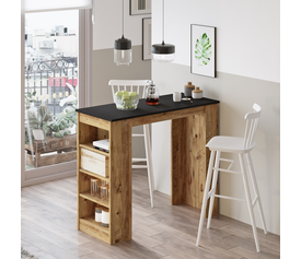 Τραπέζι Bar BROCKLEY Πεύκο/Μαύρο Μοριοσανίδα 120x51.6x101.8cm