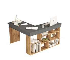 Γραφείο CANN Πεύκο/Ανθρακί Μοριοσανίδα 115x120x72cm