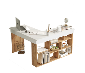 Γραφείο CANN Πεύκο/Λευκό Μοριοσανίδα 115x120x72cm