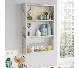 Ράφι Τοίχου EARLS Λευκό Με Εφέ Μάρμαρο Μοριοσανίδα 43.2x9x60cm