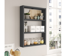 Ράφι Τοίχου EARLS Ανθρακί Μοριοσανίδα 43.2x9x60cm